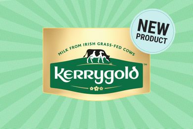 Kerrygold logo with a badge indicating a new product
