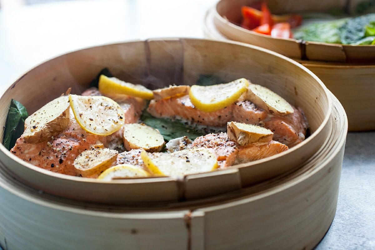 Steamed Salmon recipe remove the salmon