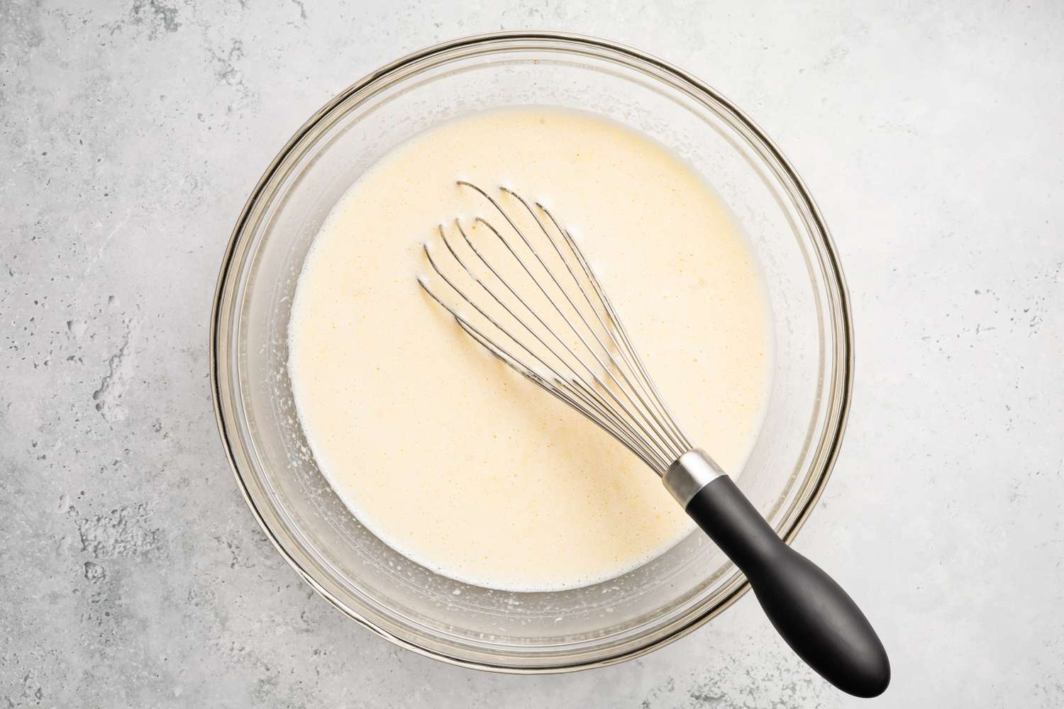 Filling for Egg Custard Pie Whisked in a Bowl