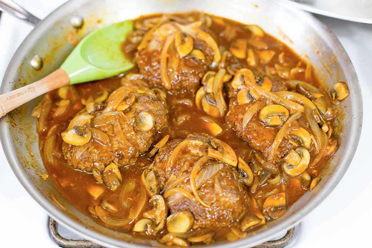 Spoon some of the gravy over top of the salisbury steaks