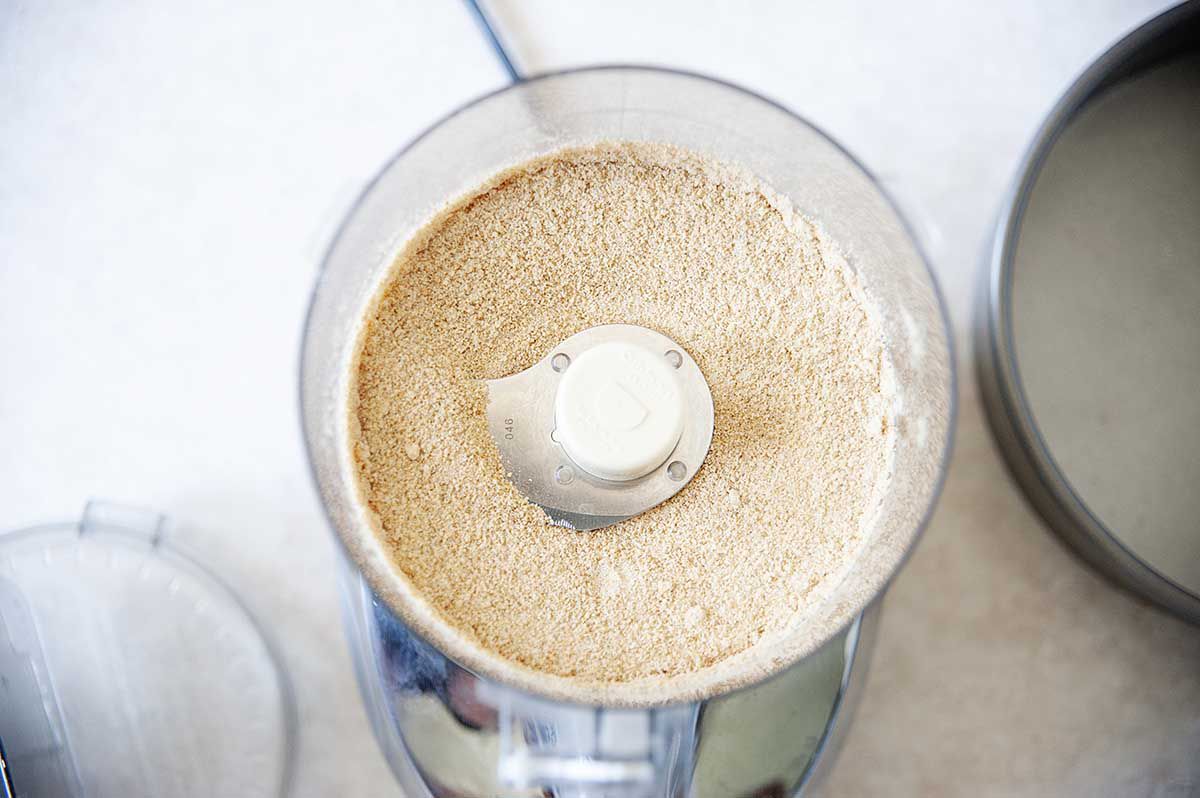 Graham Crackers crumbs in a food processor