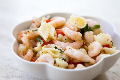 Shrimp Pasta Salad in bowl