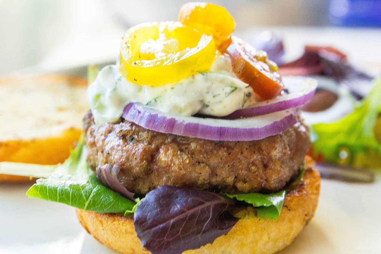 Greek Lamb Burgers with Tzatziki Sauce
