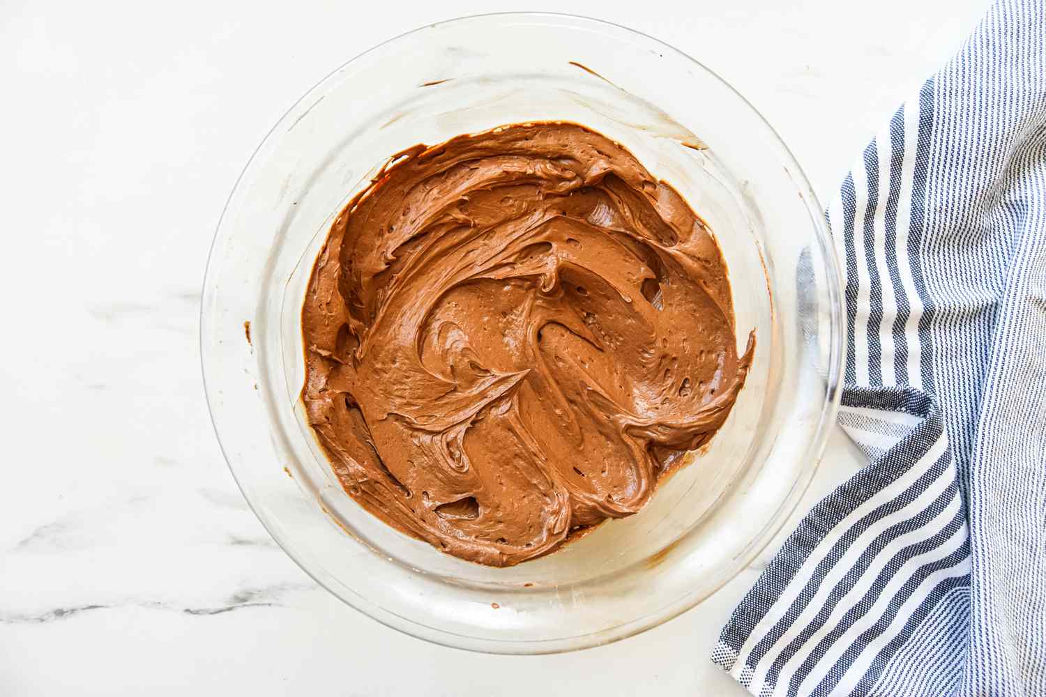 Bowl of Chocolate Buttercream for Sheet Cake Recipe
