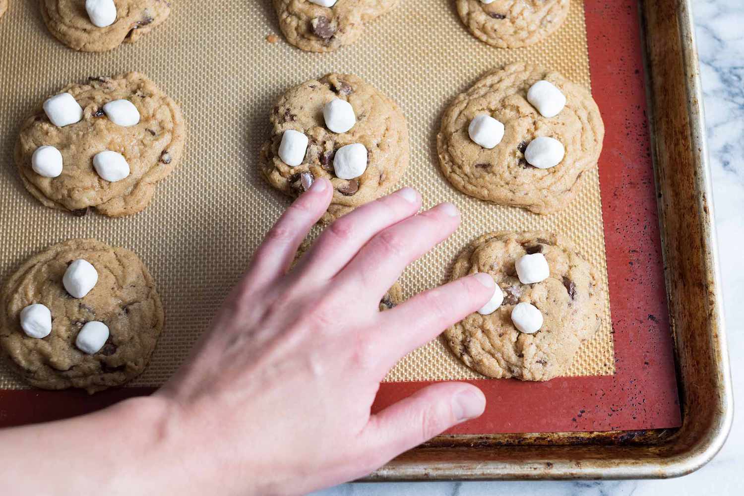 Chocolate Chip and Marshmallow S'mores Cookies