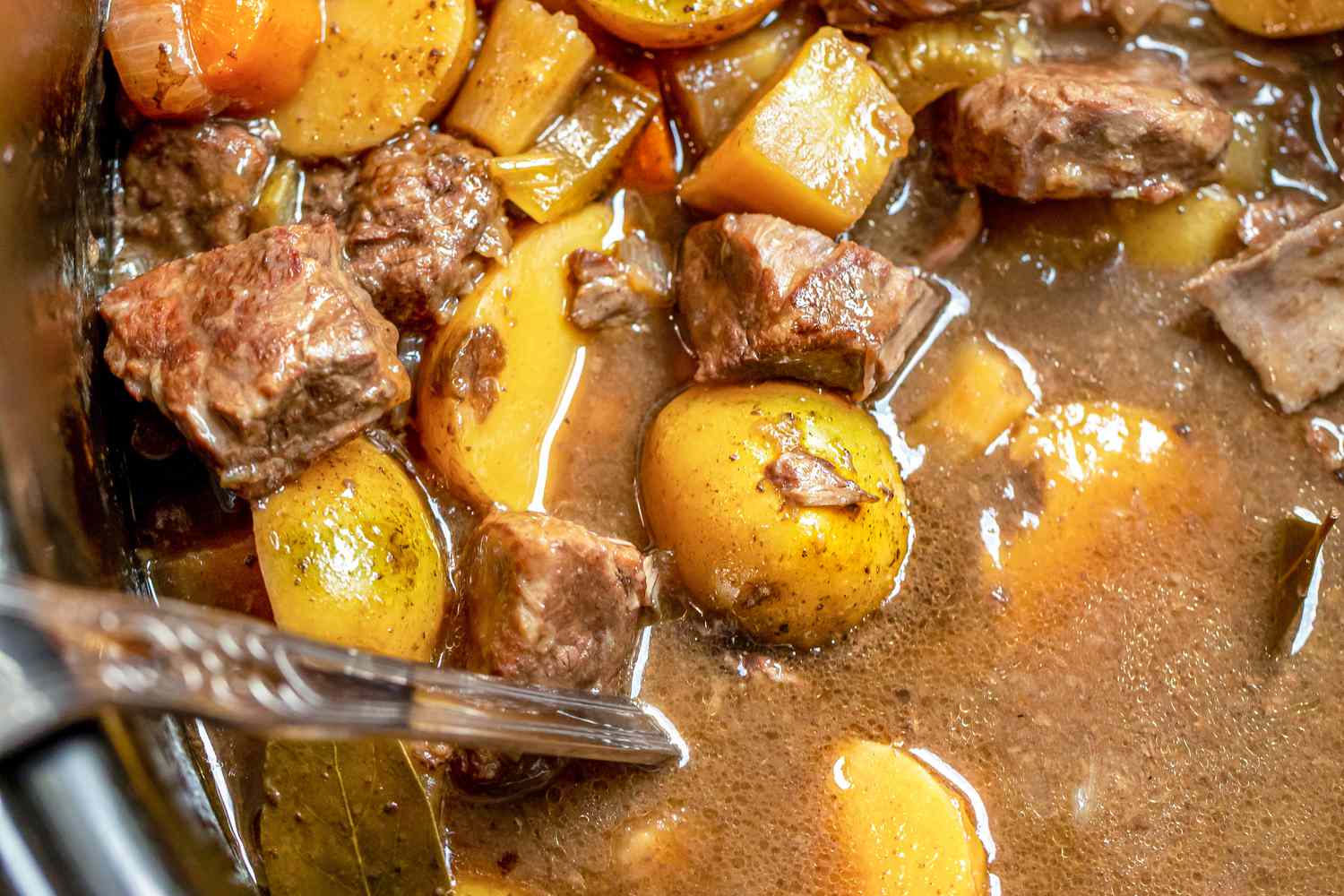 Slow Cooker Beef Stew (Close-Up)