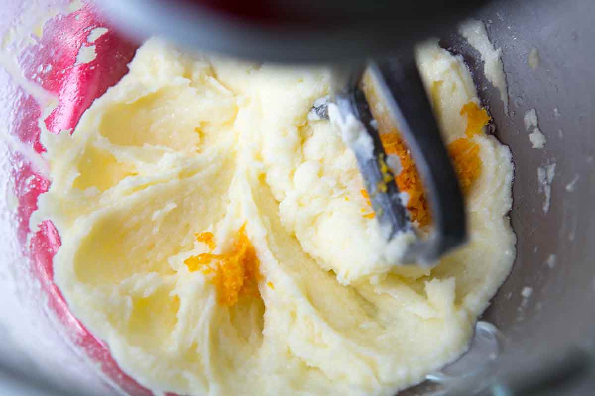 Beat together the butter, sugar, egg, and orange rind for the fruitcake recipe