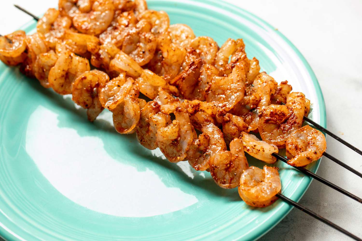 Shrimp on Skewers for Salad