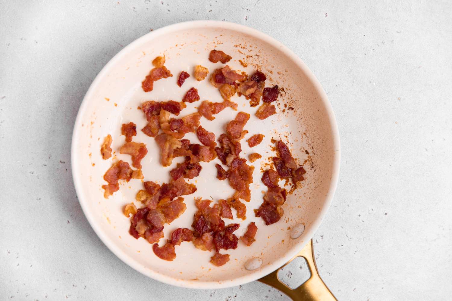 Cooked Pancetta in a Pan for Spaghetti Squash Carbonara Recipe