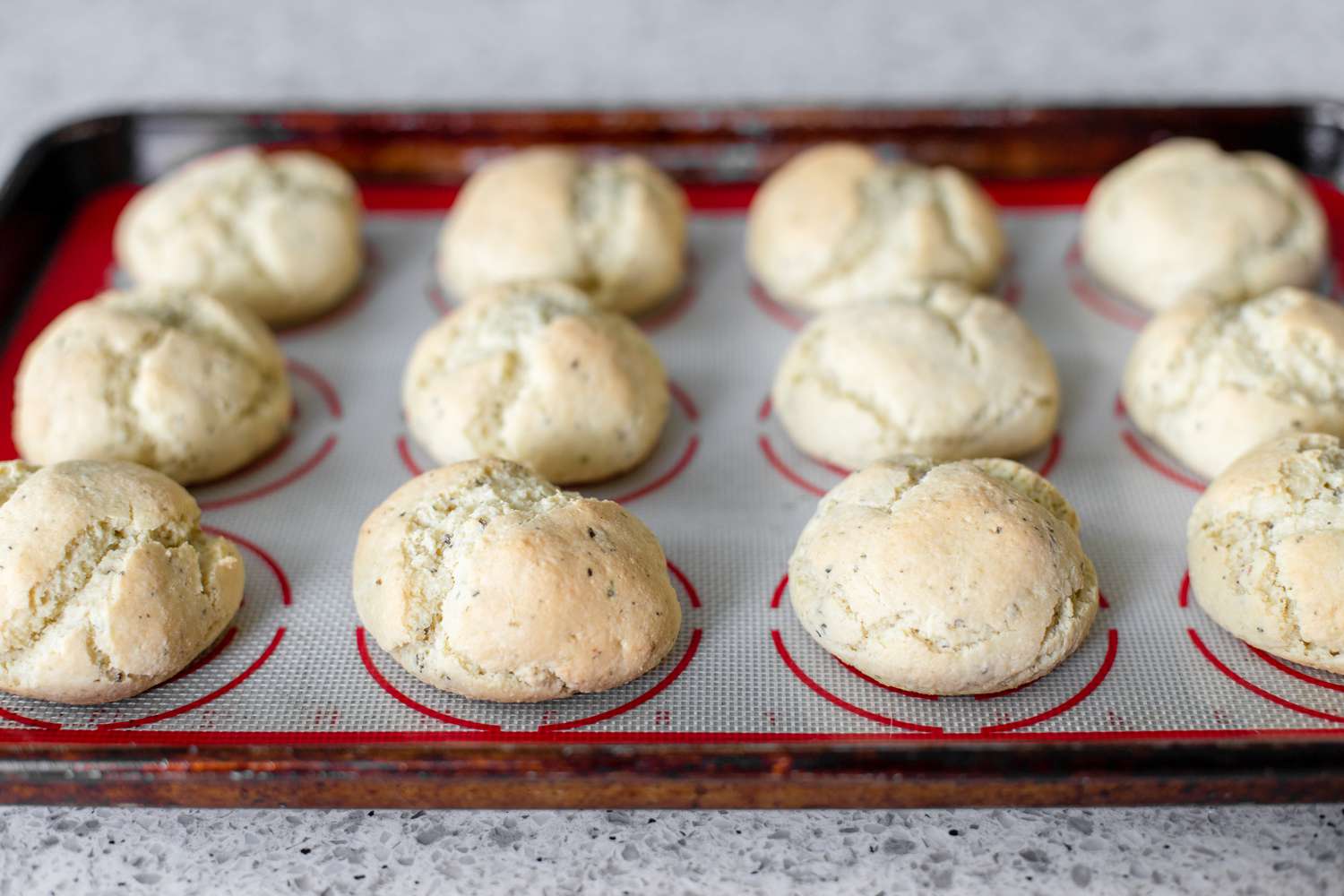 Baked Gluten Free Dinner Rolls on a Baking Sheet