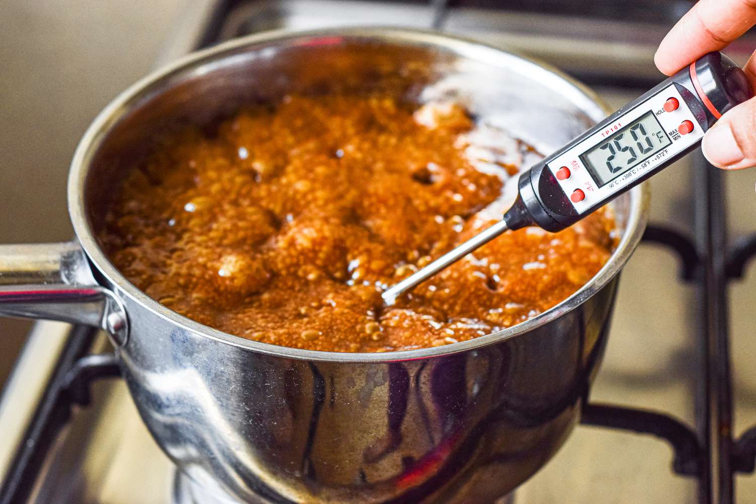 Caramel to 250F for Caramel Corn Recipe