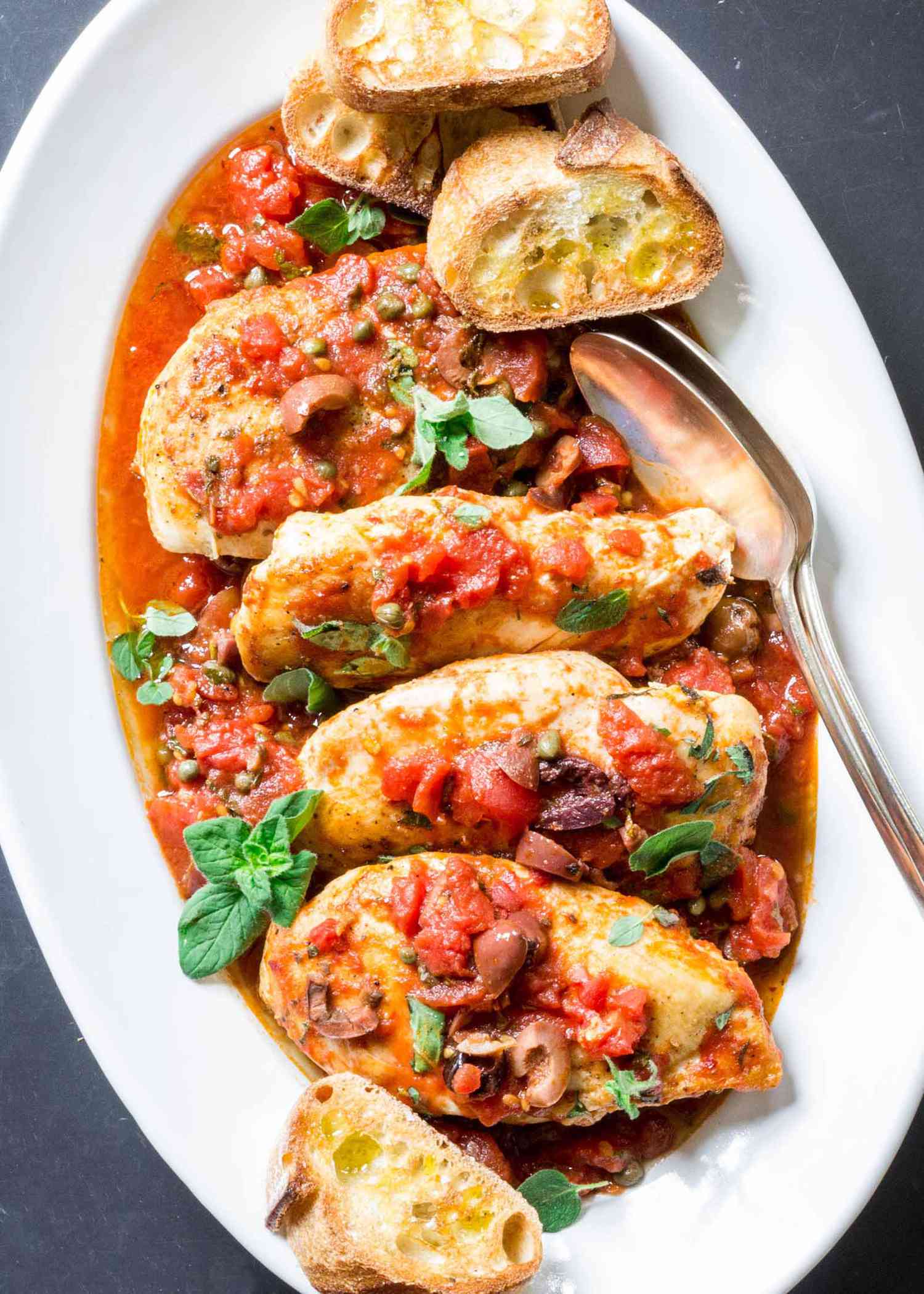 Skillet Chicken Puttanesca