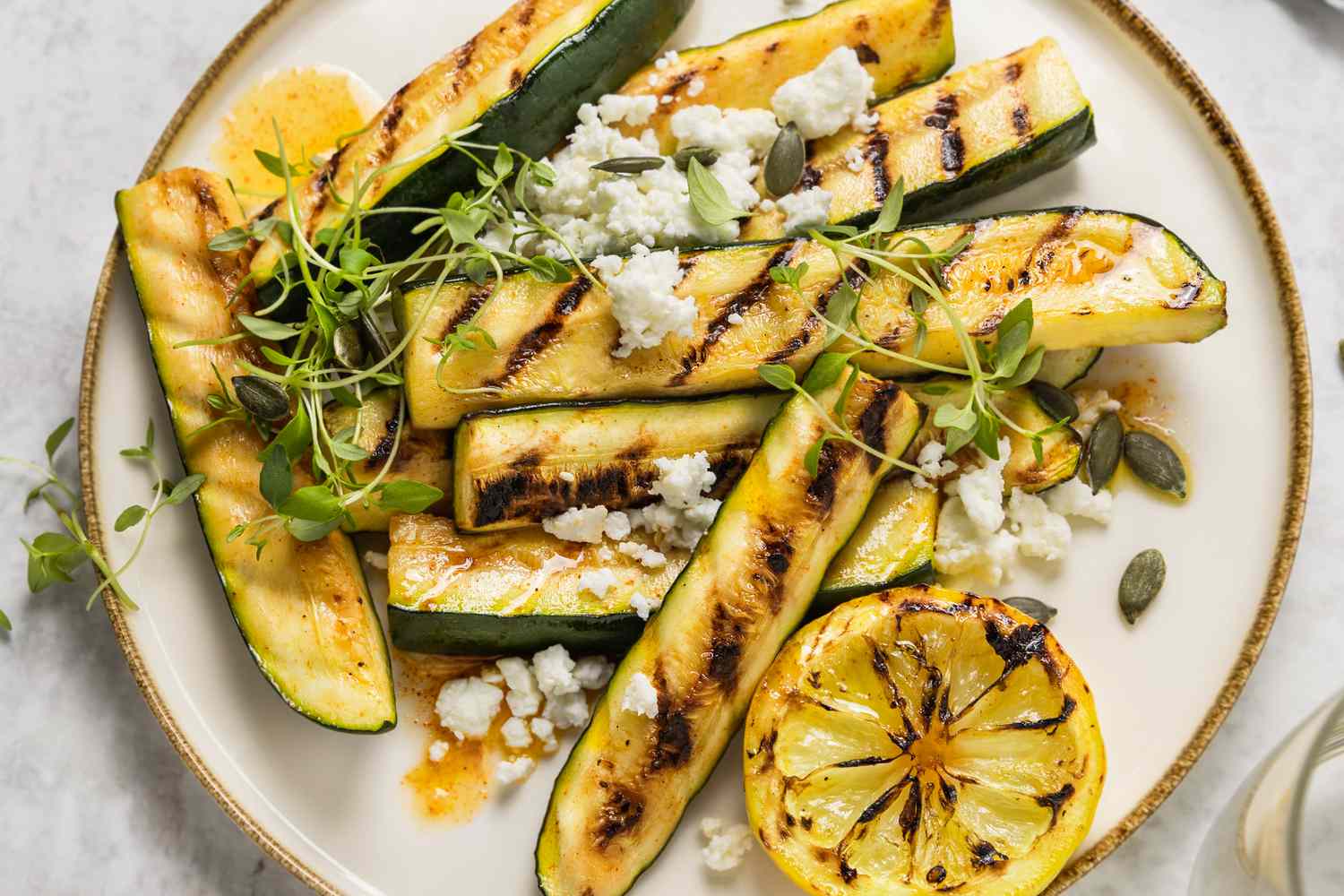 Zucchini on a white plate