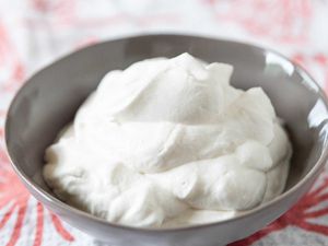 Homemade Whipped Cream - whipping cream in grey dish