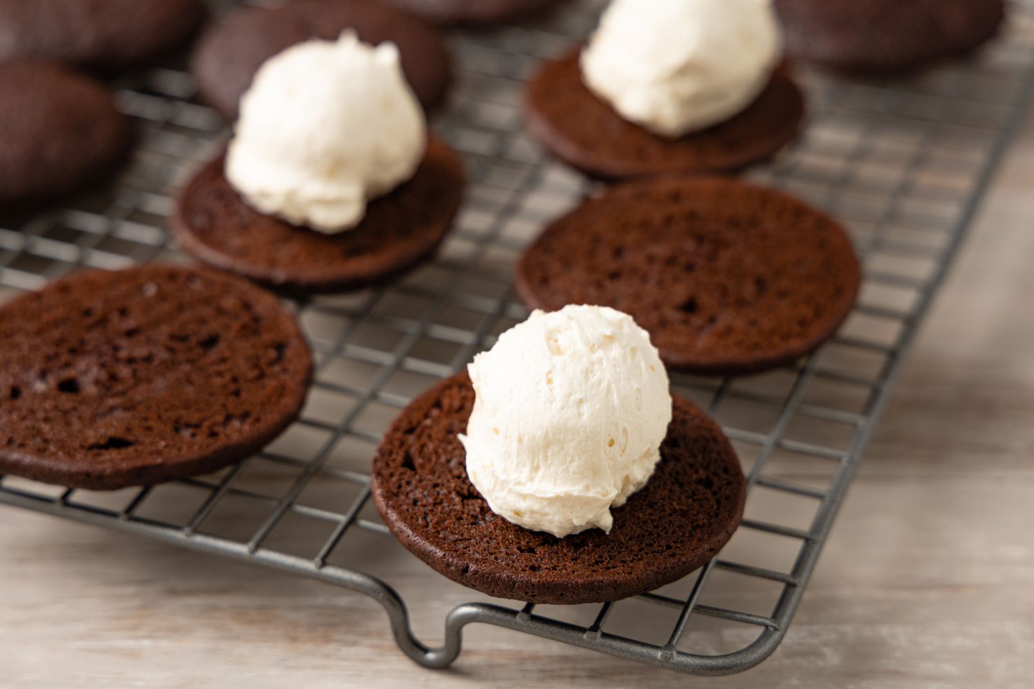 Whoopie Pies Cakes with a Dollop of Filling 