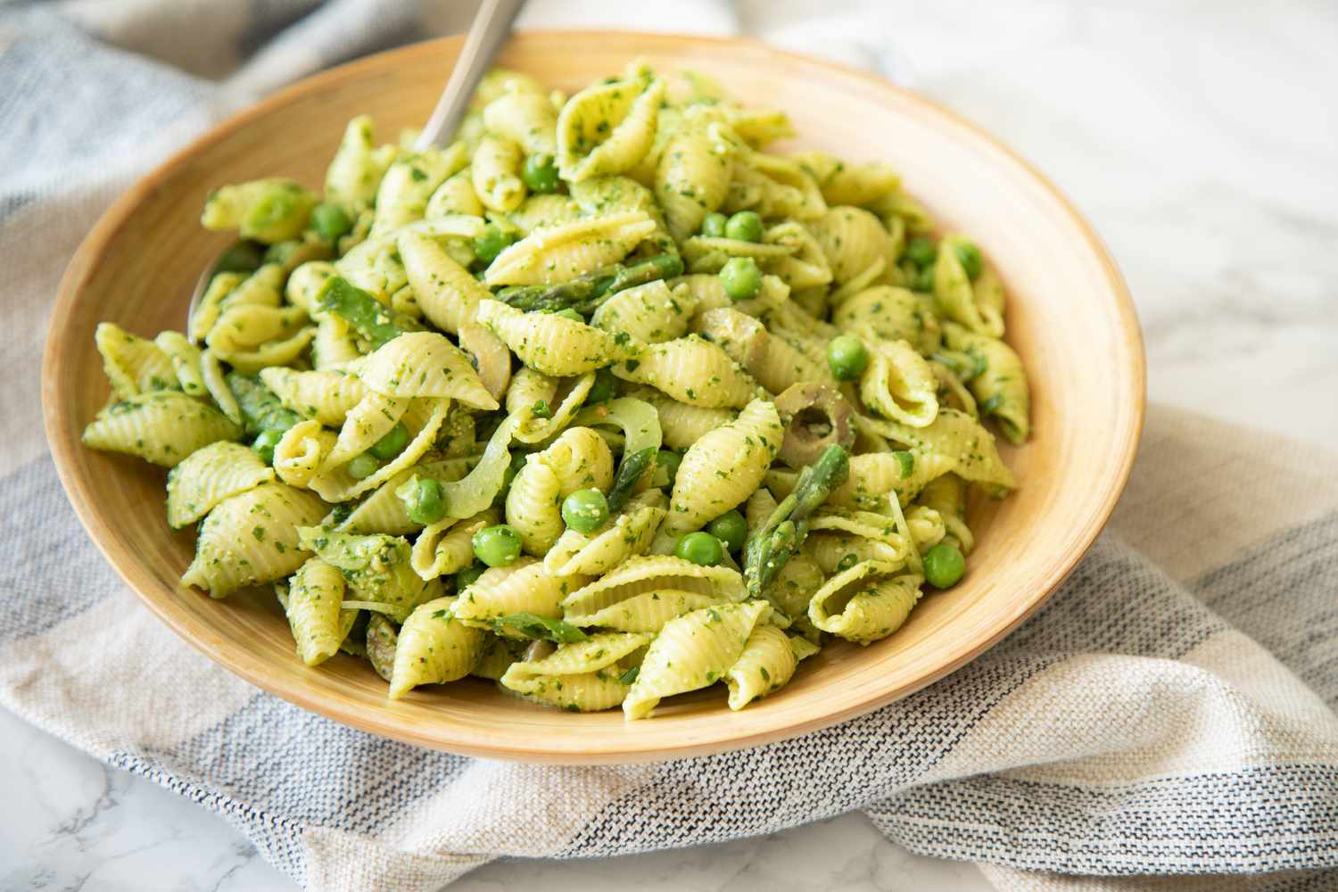 Bowl of Green Goddess Pasta Salad 