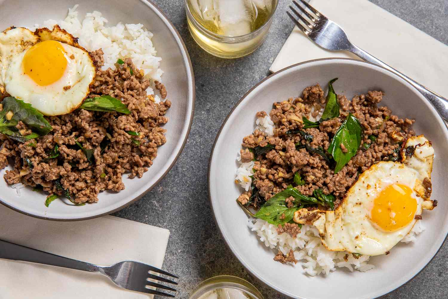Beef Krapow in two bowls