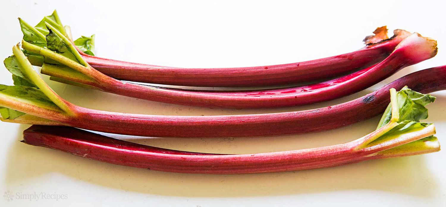 raw rhubarb for strawberry rhubarb pie, don't use the leaves, they're toxic!
