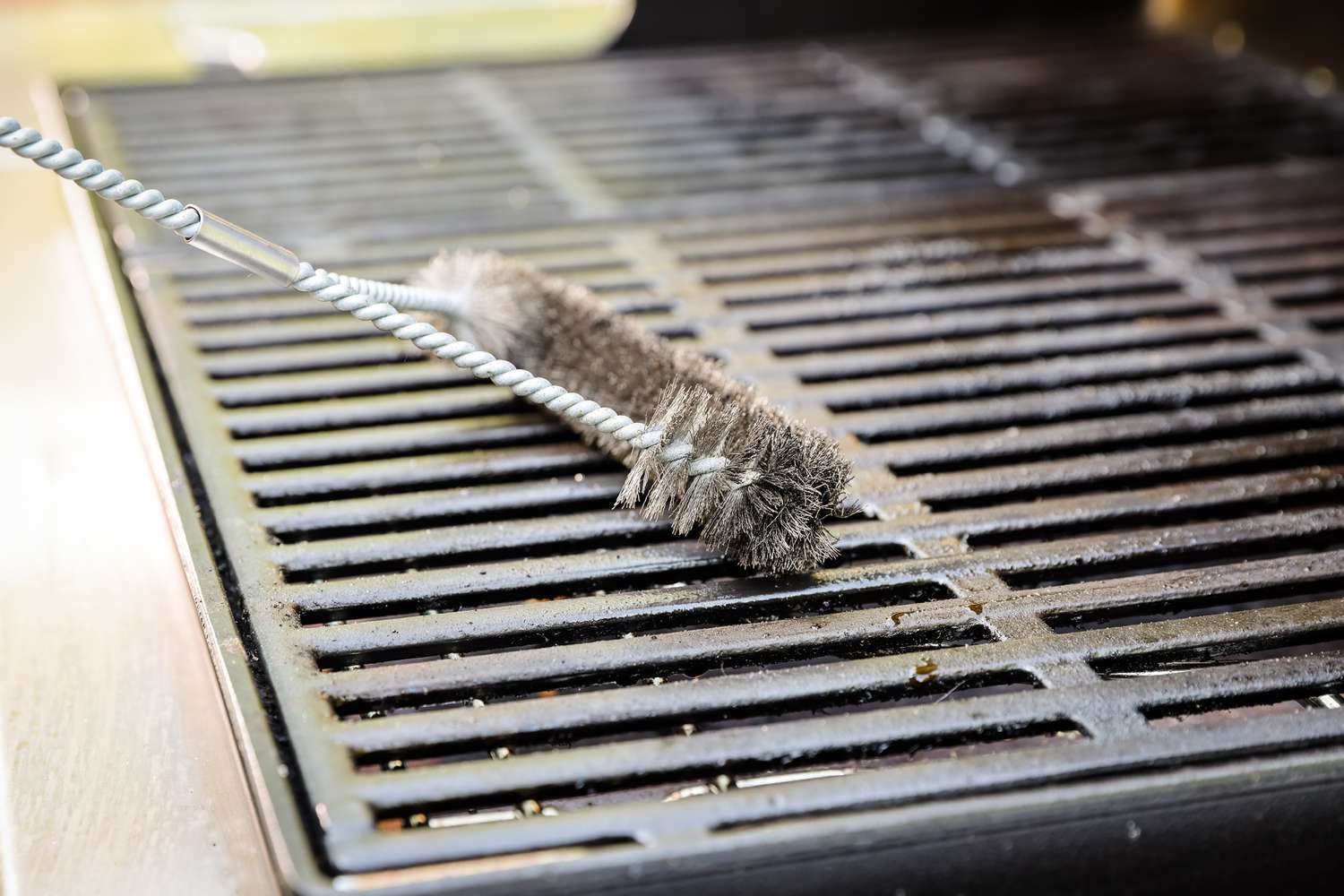 Grill Brush Used to Clean Gas Grill