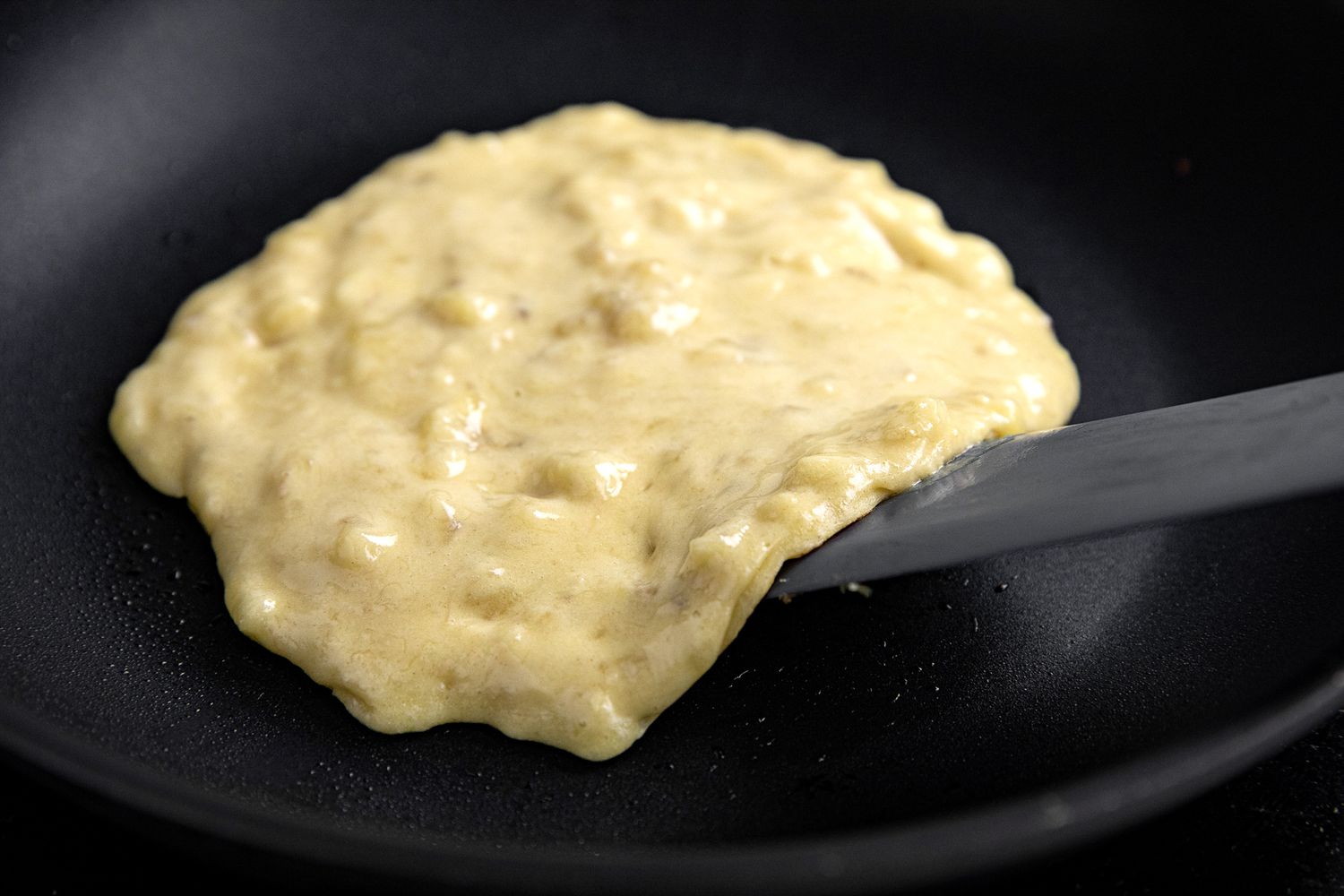 Spatula Used to Flip a 3-Ingredient Banana Pancake