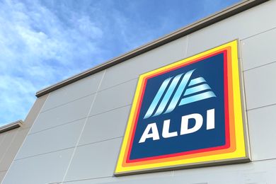 Aldi logo on the exterior of a building