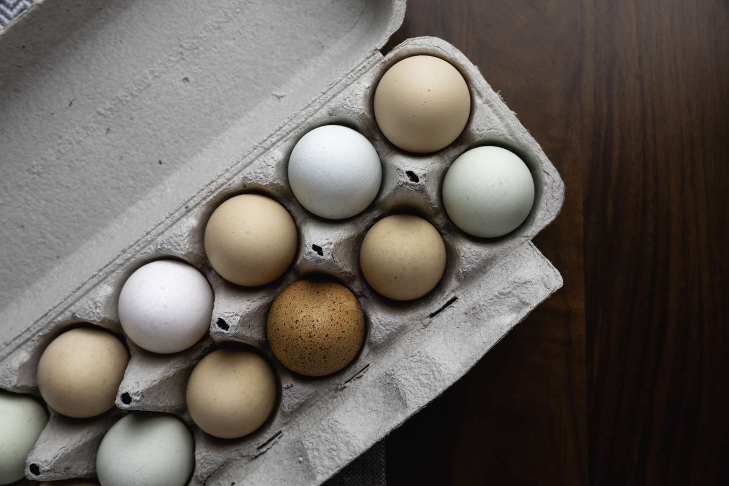 A carton of eggs on the table