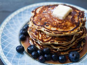 Blueberry Buttermilk Pancakes ready to serve