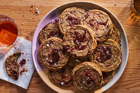 Platter filled with adobo chocolate chip cookies