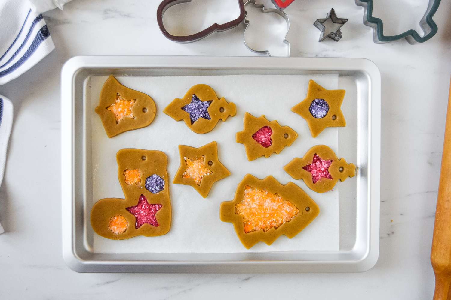 Fill Holes with Crushed Candy for Stained Glass Cookies