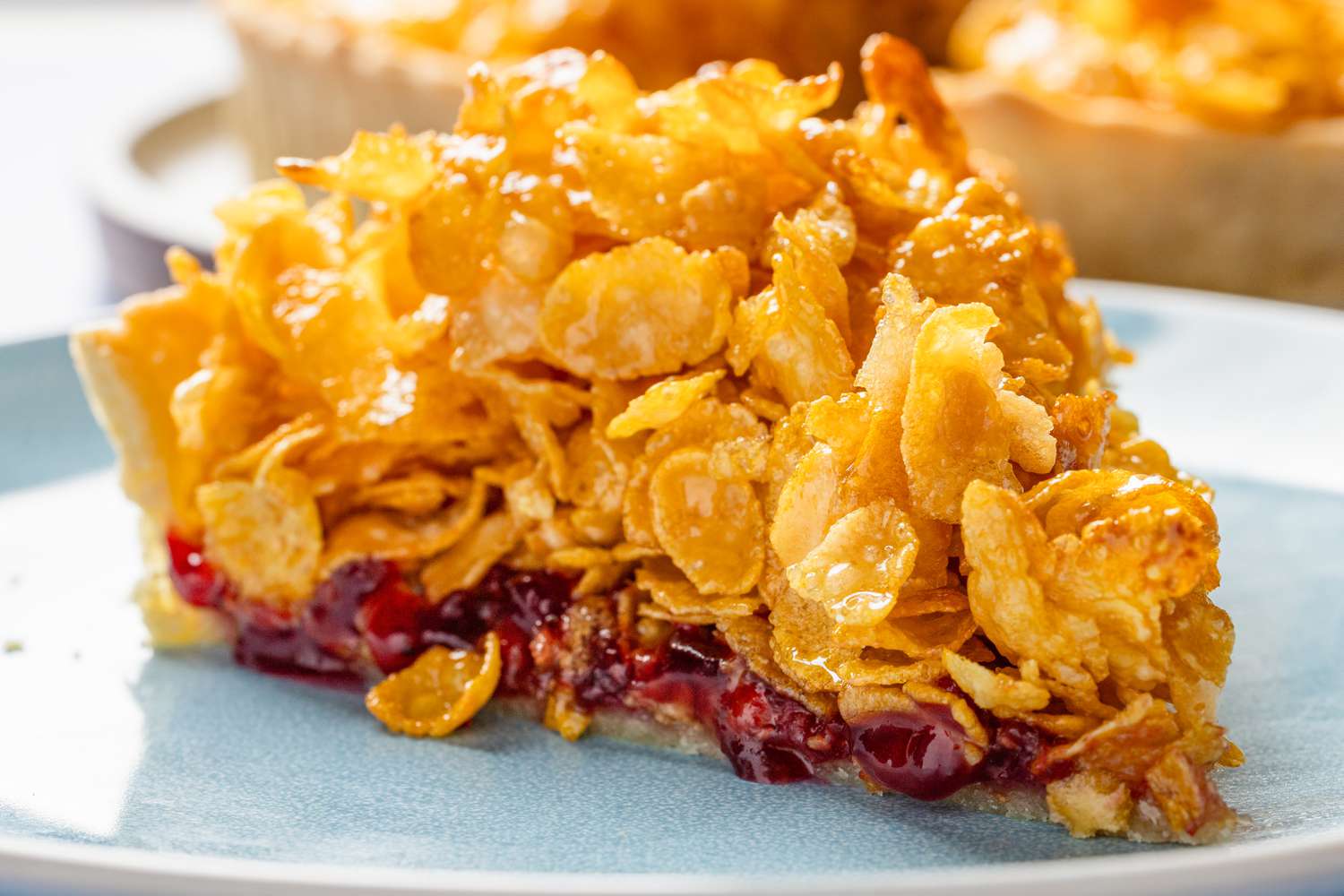 cornflake tart slice (close-up)