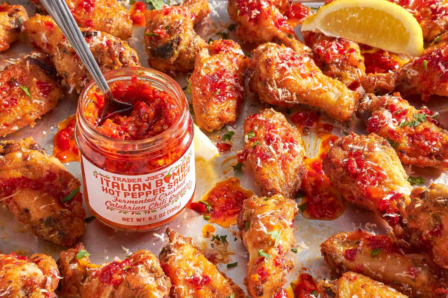 Trader Joe's Bomba Sauce and Chicken Wings
