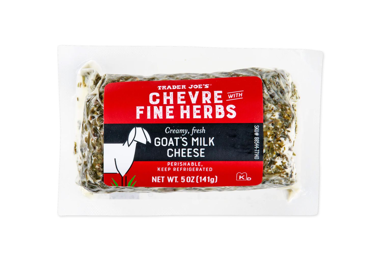 A package of Trader Joe's chevre with fine herbs