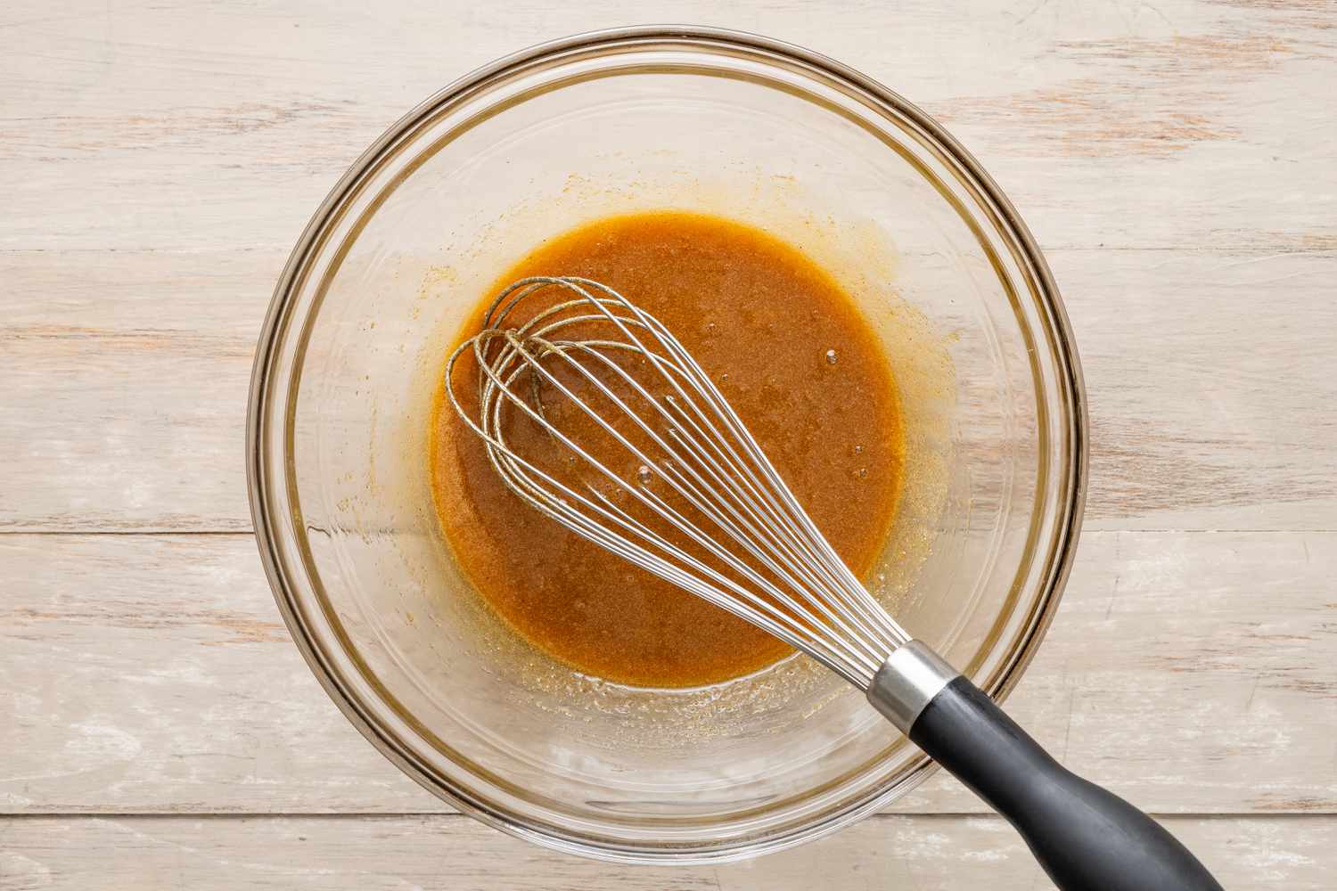 Wet ingredients for the filling whisked together in a Bowl