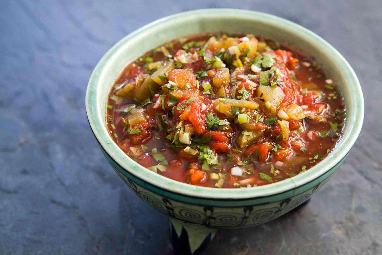 homemade tomato salsa with green chiles and canned tomatoes