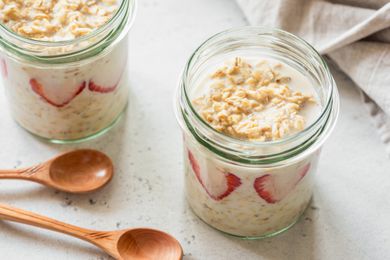 Overnight oats in a mason jar