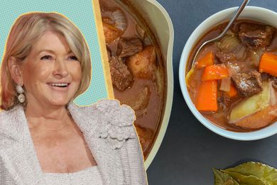 Martha Stewart and a bowl of her comforting beef stew
