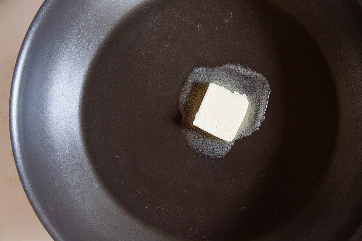 French Toast Recipe with Eggnog heat up the butter