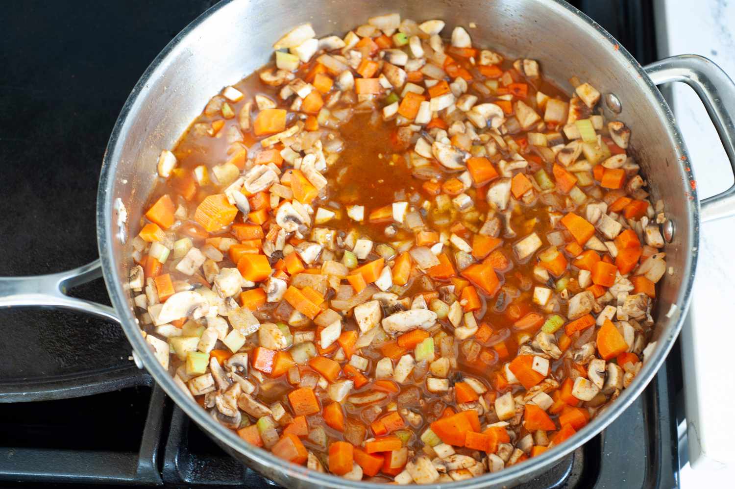 Cooking filling for vegetarian Stuffed Peppers