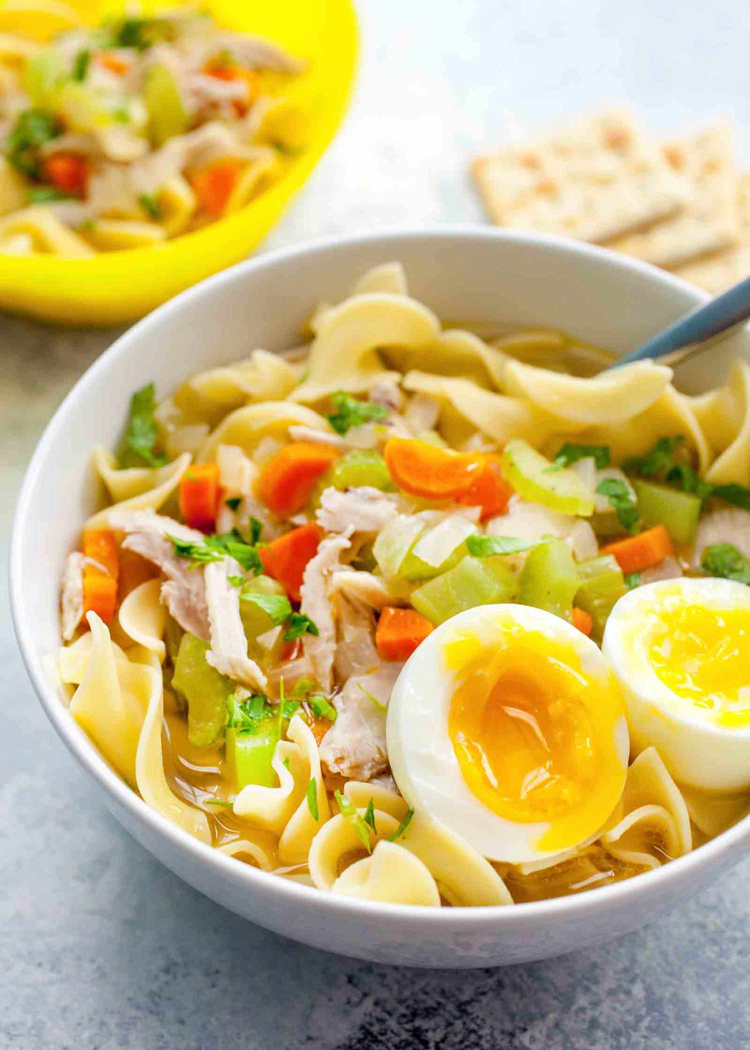 rotisserie chicken noodle soup recipe with egg
