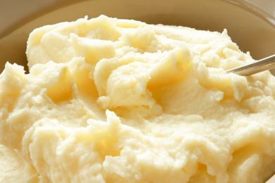 Creamy, fluffy mashed potatoes in a bowl