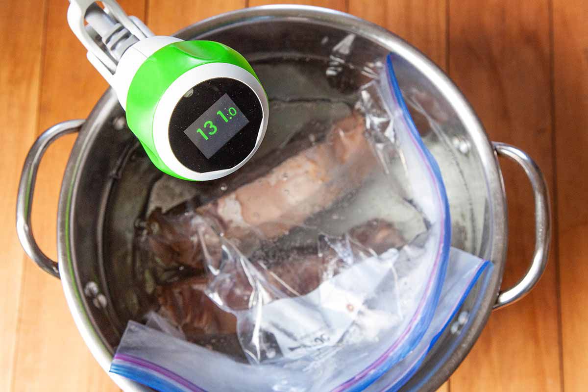 Sous Vide Frozen Steak cook the steaks