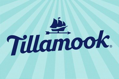 Logo with Tillamook text and a ship illustration