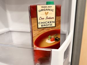 Chicken stock in fridge