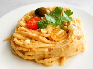 Spicy Creamed Corn Linguine 