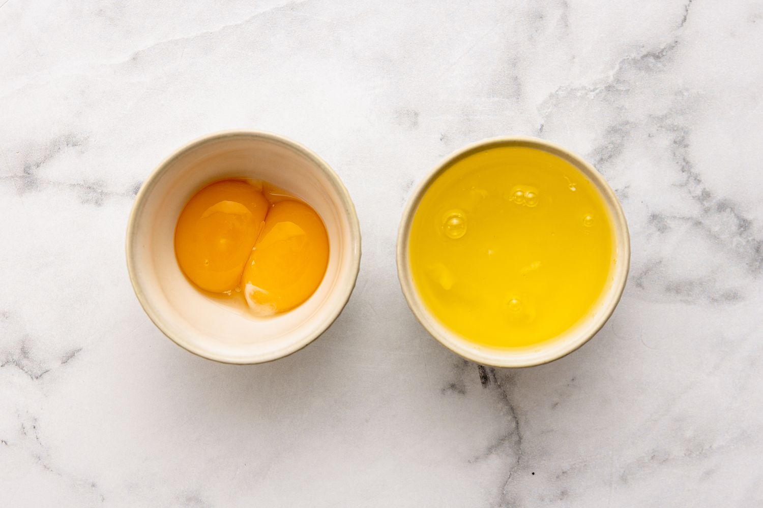 Egg Whites and Yolks Separated for Japanese Fluffy Pancakes