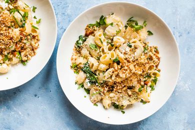 Lemon artichoke pasta with spinach