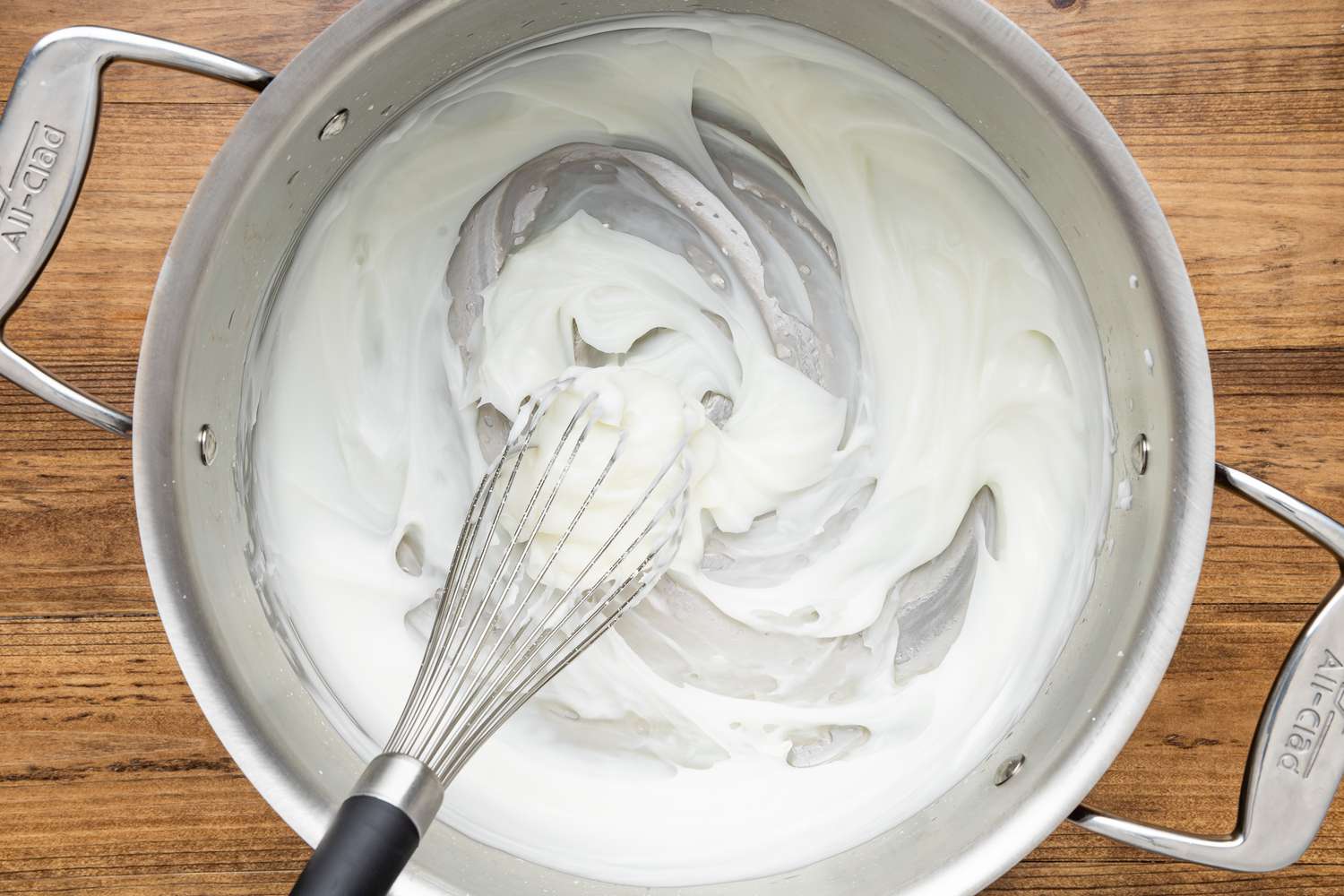 Cornstarch Paste Whisked Together in a Pot for Lokum Recipe