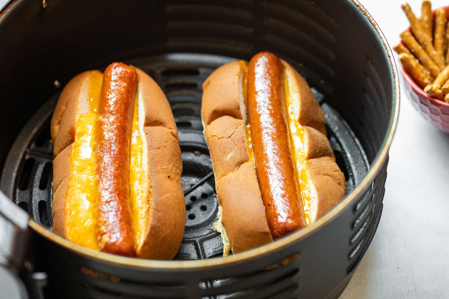 Air Fried Hot Dogs in Buns