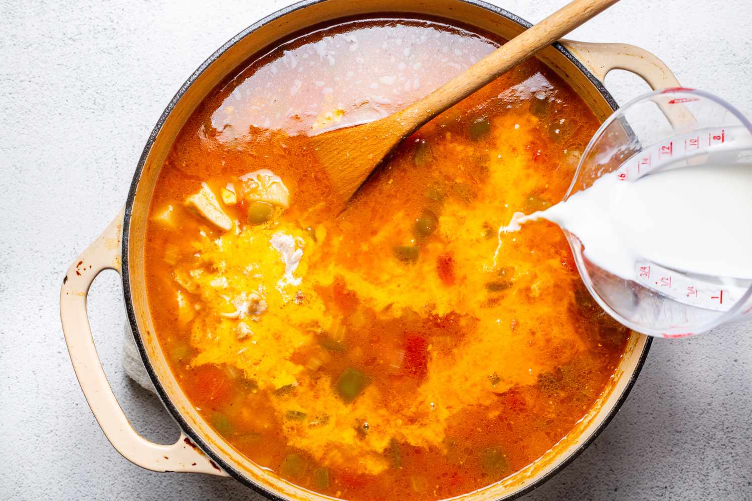 Half and Half Added to Chipotle Chicken Chowder