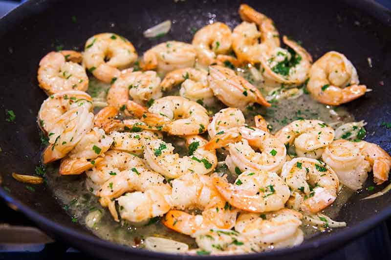 Shrimp Scampi Sauce with lemon, parsley, and pepper